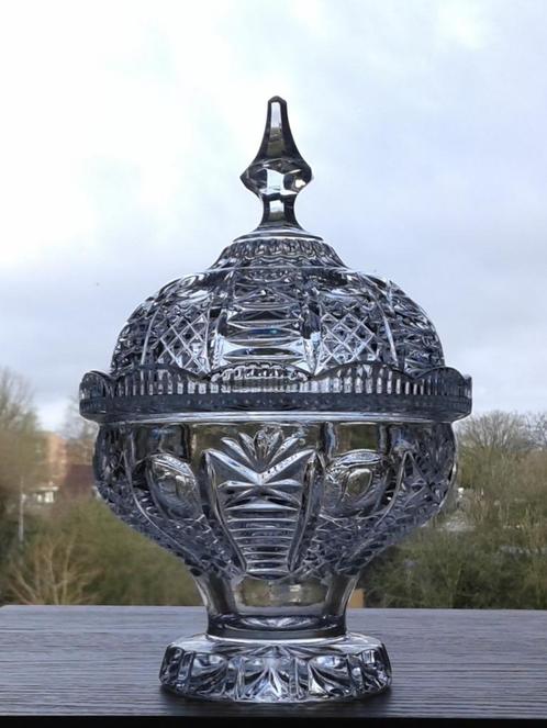 Schaal met Deksel Kristal Lausitzer Glas Stölzle 1960’s, Antiek en Kunst, Antiek | Glas en Kristal, Ophalen of Verzenden