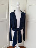 Juffrouw Jansen blauw panterprint vest vestje, maat L, Blauw, Maat 42/44 (L), Ophalen of Verzenden, Gedragen