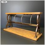 Oude papierrolhouder / gietijzer / mooi hout, Ophalen of Verzenden