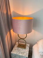 2x Loods 5 Lampenkap Roze Velvet Goud 50cm, Overige kleuren, 25 tot 50 cm, Rond, Ophalen of Verzenden