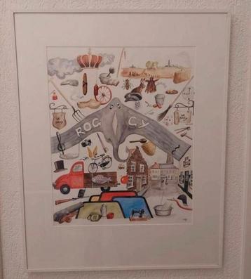 Aquarel Harrie Paquay  beschikbaar voor biedingen