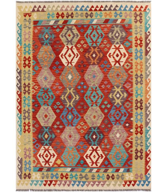 Afghaans Kilim Vloerkleed 300x204cm, Huis en Inrichting, Stoffering | Tapijten en Kleden, Nieuw, 200 cm of meer, Rechthoekig, Rood