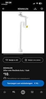 IKEA Rannilen flexibele sifon, Doe-het-zelf en Verbouw, Sanitair, Ophalen of Verzenden, Nieuw, Wastafel