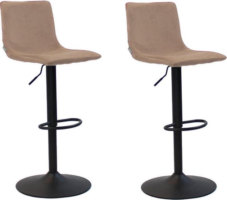 Bronx71 Velvet barkruk Frenkie taupe (2stuks), Huis en Inrichting, Barkrukken, Nieuw, Metaal, 2 krukken, In hoogte verstelbaar