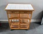 Keukentrolley / Serveerwagen hout, Huis en Inrichting, Keuken | Keukenelementen, Bruin, Zo goed als nieuw, Minder dan 100 cm, 25 tot 50 cm