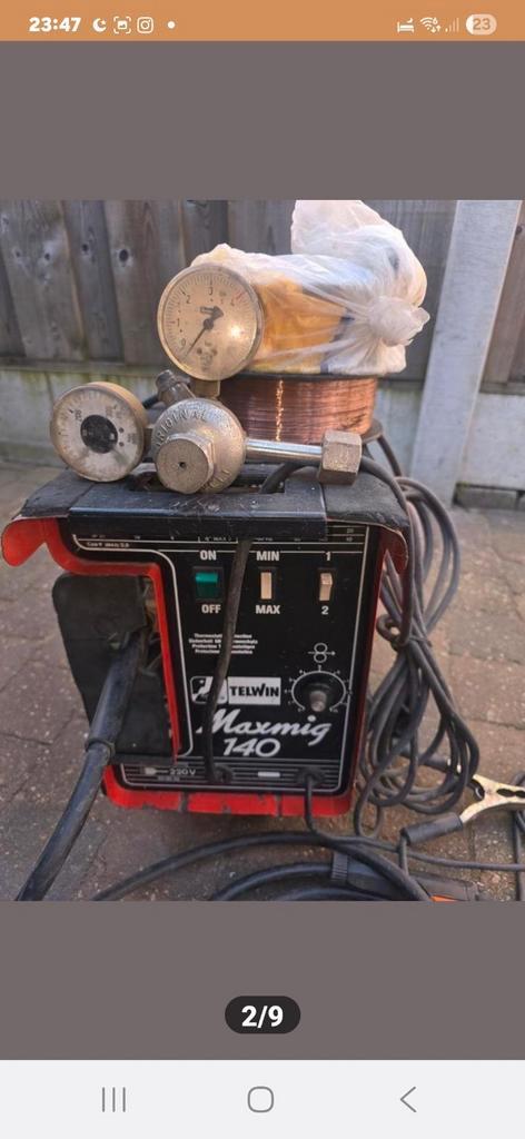 Te koop 220 volt 140amp Telwin MAXMIG, Doe-het-zelf en Verbouw, Gereedschap | Lasapparaten, Gebruikt, Elektroden, Ophalen of Verzenden