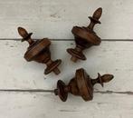 Set Franse eikenhouten siertorentjes hout draaiwerk, Ophalen of Verzenden