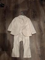 Bruidsjonker 3delig pak / kostuum Beige wit gestreept., Kinderen en Baby's, Kinderkleding | Maat 98, Ophalen of Verzenden, Zo goed als nieuw