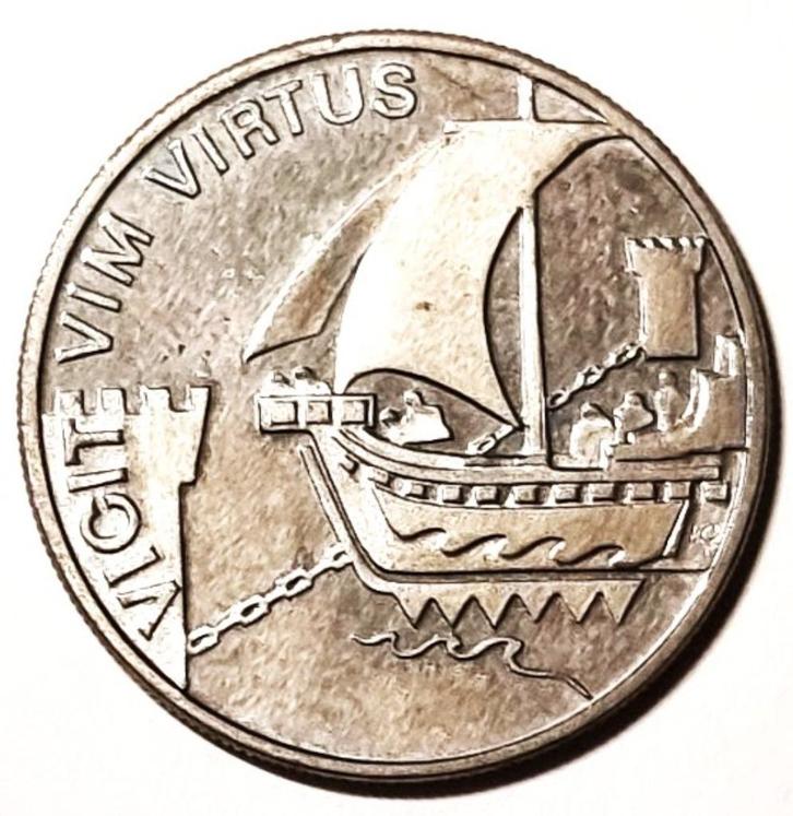 Haarlem 750 jaar: penning 1 damiaatje (5 gulden) 1245-1995, Postzegels en Munten, Penningen en Medailles, Overige materialen, Ophalen of Verzenden