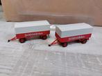 Set van 2 vrachtwagen-aanhangers Feldschlösschen Wiking 1:87, Hobby en Vrije tijd, Modelauto's | 1:87, Ophalen of Verzenden, Zo goed als nieuw