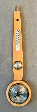 Houten Weerstation met Barometer en Thermometer - 50cm, Audio, Tv en Foto, Weerstations en Barometers, Ophalen of Verzenden, Zo goed als nieuw