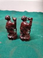 beeldjes hout chinees 2 stuks, Verzamelen, Beelden en Beeldjes, Ophalen of Verzenden