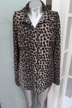 Ambika prachtige travelstof blouse bruin zwart L, Kleding | Dames, Blouses en Tunieken, Zwart, Maat 42/44 (L), Ophalen of Verzenden