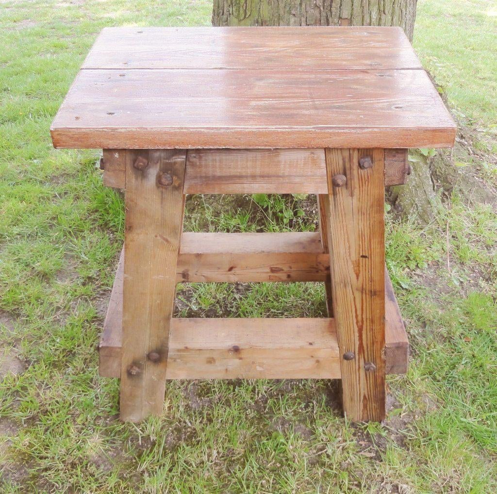Tafel, hele oude zware tafel met gerestaureerd blad, Ophalen