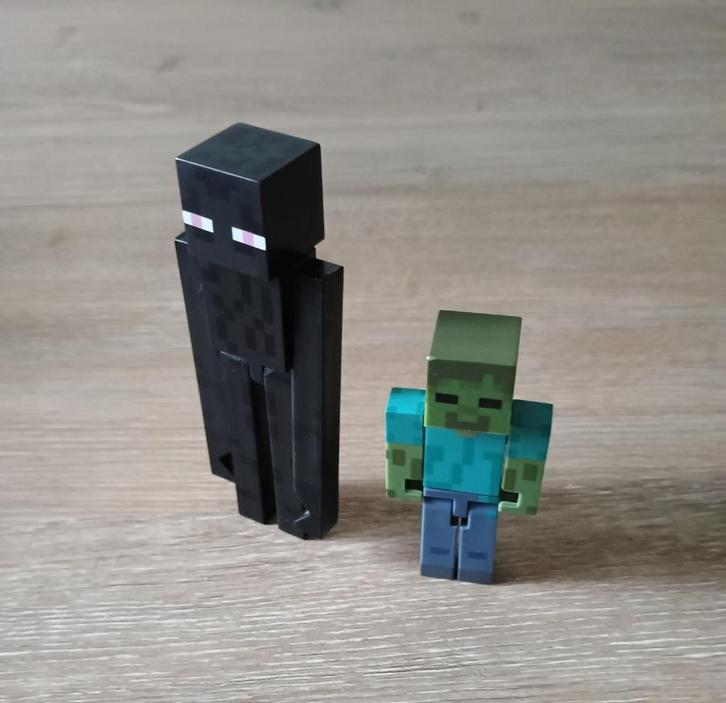 Minecraft endermen en zombie figuur poppetje mojang, Verzamelen, Poppetjes en Figuurtjes, Gebruikt, Ophalen of Verzenden
