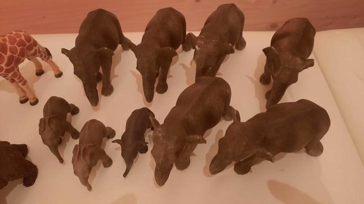 Schleich dieren WILD LIFE Olifanten ijsbeer tiger schildpad, Verzamelen, Dierenverzamelingen, Gebruikt, Beeldje of Figuurtje, Wild dier