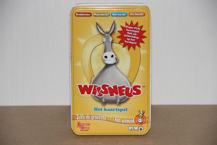 Wijsneus kaartspel in blik, Hobby en Vrije tijd, Gezelschapsspellen | Kaartspellen, Zo goed als nieuw, Een of twee spelers, Drie of vier spelers