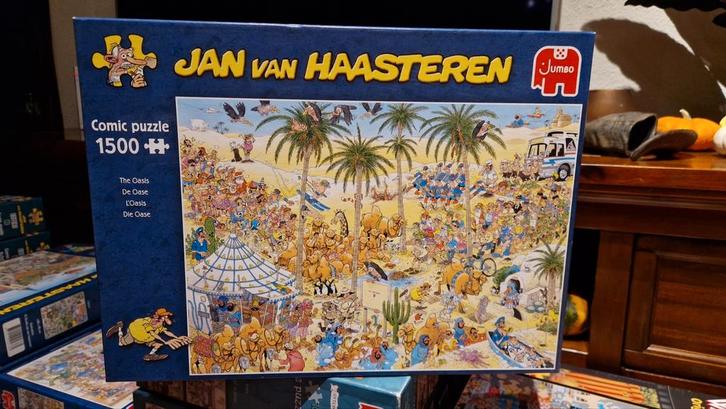 Jan van Haasteren 1500 de oase, Hobby en Vrije tijd, Denksport en Puzzels, Zo goed als nieuw, 500 t/m 1500 stukjes, Ophalen