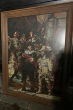Antiek geborduurd ingelijst Rembrandt De Nachtwacht, Ophalen