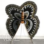 Vintage, retro decoratie vlinder waaier zwart papier hout, Ophalen of Verzenden, Huis en Inrichting