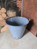 Grijs gewolkte emaille emmer, Ophalen of Verzenden