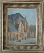Mooi schilderij van Johann Bode ( Duitsland) "kerk gezicht"., Antiek en Kunst, Kunst | Schilderijen | Klassiek, Ophalen of Verzenden