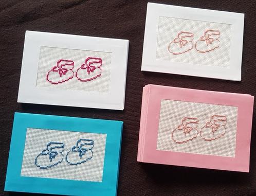 Exclusieve hand geborduurde geboorte-kaarten, Hobby en Vrije tijd, Kaarten | Zelfgemaakt, Nieuw, Kind, Verzenden