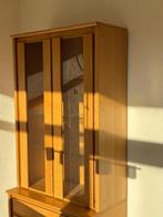 Licht eiken vitrinekast, Huis en Inrichting, Kasten | Vitrinekasten, Ophalen, 50 tot 100 cm, Zo goed als nieuw, 150 tot 200 cm
