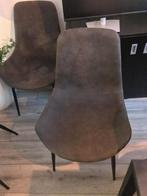 Mooie donker grijze stoelen - set van vier, Huis en Inrichting, Stoelen, Ophalen of Verzenden, Zo goed als nieuw, Vier, Leer