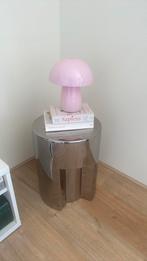 HK living Chrome bijzettafel, Minder dan 55 cm, Metaal of Aluminium, Rond, Zo goed als nieuw