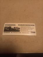 Wiersma transport/verhuizingen Leeuwarden. 1, Ophalen of Verzenden, Zo goed als nieuw