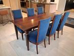 Klassieke tafel met 6 stoelen, Ophalen, Gebruikt, Klassiek, 50 tot 100 cm