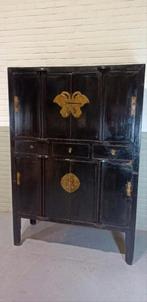 Antieke vintage Chinees kast, zwart gelakt, Ophalen, Tweedehands, Tweedehands, Tweedehands