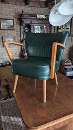 designer vintage cocktail chair leer., Gebruikt, Leer, Ophalen