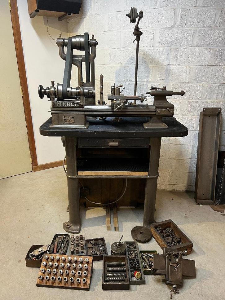 MIKRON T90 precisiedraaibank van Zwitserse makelij ZELDZAAM, Doe-het-zelf en Verbouw, Draaibanken, Gebruikt, Metaaldraaibank, 500 tot 1000 mm