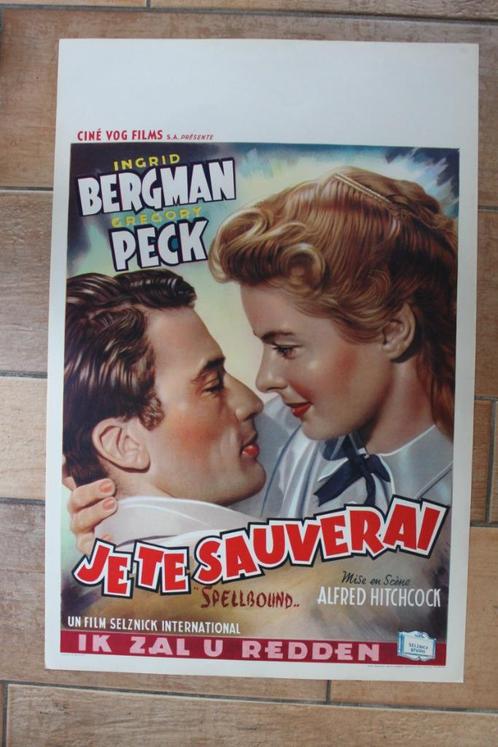 filmaffiche Alfred Hitchcock Spellbound filmposter, Verzamelen, Posters, Zo goed als nieuw, Film en Tv, A1 t/m A3, Rechthoekig Staand