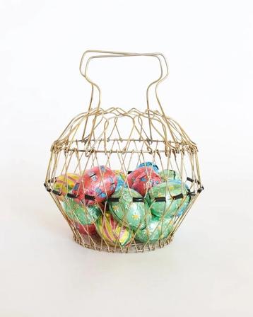 Vintage Franse messing (eier)mandjes retro mand schaal beschikbaar voor biedingen