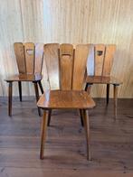 4 Brutalist Stoelen, Huis en Inrichting, Stoelen, Gebruikt, Bruin, Ophalen of Verzenden, Vier