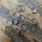 Verzameling zilver kleurige ringen, IJzer of Staal, Ophalen of Verzenden, Zo goed als nieuw, Dame