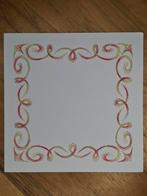 Geborduurde opleg kaart basiskaart wit, Hobby en Vrije tijd, Kaarten | Zelf maken, Ophalen of Verzenden, Zo goed als nieuw, Overige thema's