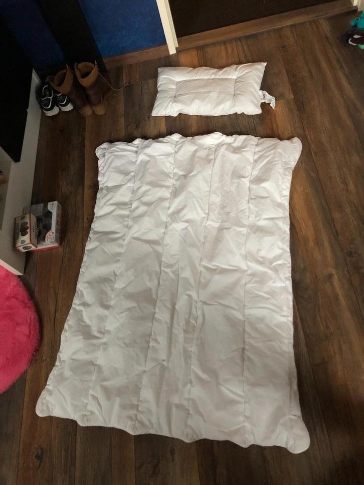 IKEA LEN peuterdekbed + kinderkussen, Kinderen en Baby's, Kinderkamer | Beddengoed, Zo goed als nieuw, Deken of Dekbed, Wit, Jongetje of Meisje
