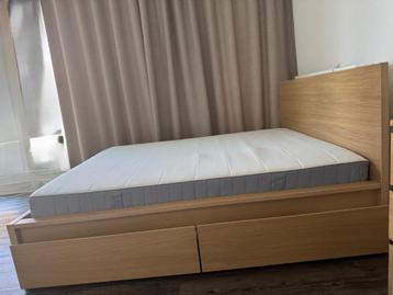 IKEA MALM Bed Frame with 2 Storage Boxe, Mattress & Bed Slat - afbeelding 3