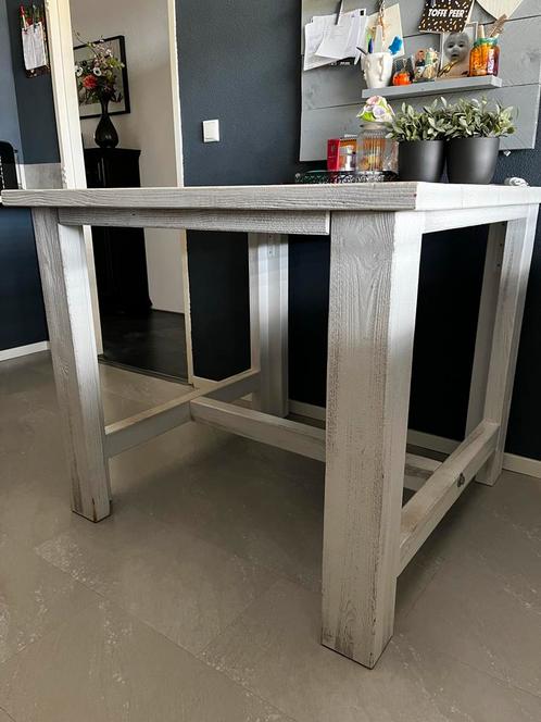 Robuuste Hoge Bartafel - 110x110cm, Huis en Inrichting, Tafels | Eettafels, Gebruikt, 100 tot 150 cm, Vierkant, Overige houtsoorten