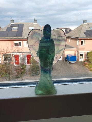 Grote 17,5cm fluoriet edelsteen Engel nr.5 beschikbaar voor biedingen
