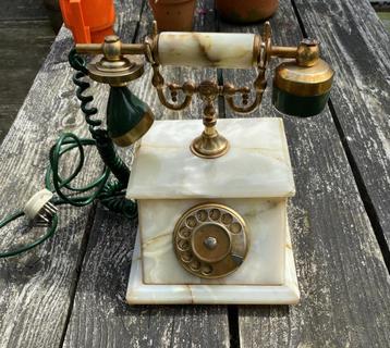 Leuke Onyx Telefoon met Draaischijf - vintage retro antiek beschikbaar voor biedingen
