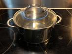 t.k.RVS kookpan+afgietdeksel 16cm INDUCTIE NIEUW, Ophalen, Nieuw, Rvs, Kookpan of Snelkookpan