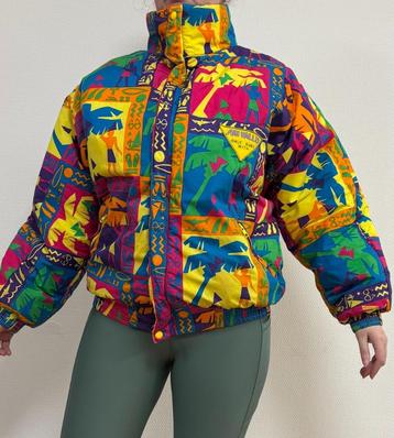 Vintage ski jas - Kleurrijk met tropical print maat M beschikbaar voor biedingen