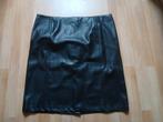 Een zwarte imitatieleer rok in maat 46., Kleding | Dames, Ophalen, Zwart, Maat 46/48 (XL) of groter, Zo goed als nieuw