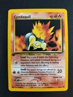 First edition cyndaquil Neo Genesis, Hobby en Vrije tijd, Verzamelkaartspellen | Pokémon, Ophalen of Verzenden, Zo goed als nieuw