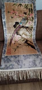 Zijden Chinees Wandtapijt 'FAZANT' Handgeknoopt, Antiek en Kunst, Ophalen of Verzenden